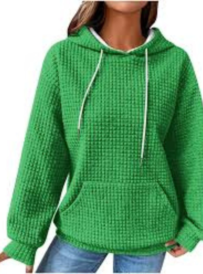 Greta - Chic Solid-Coloured Hoodie with Long Sleeves