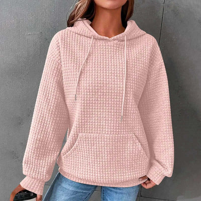 Greta - Chic Solid-Coloured Hoodie with Long Sleeves