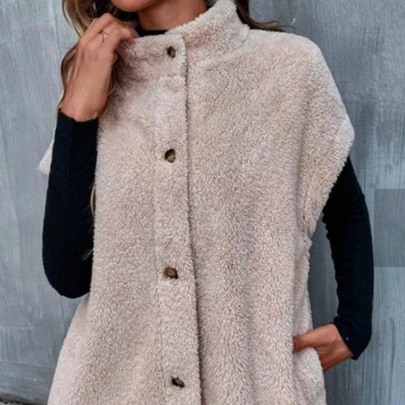 Aurea Plush Button Vest