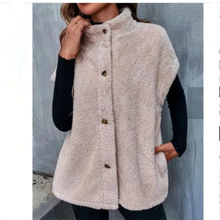 Aurea Plush Button Vest