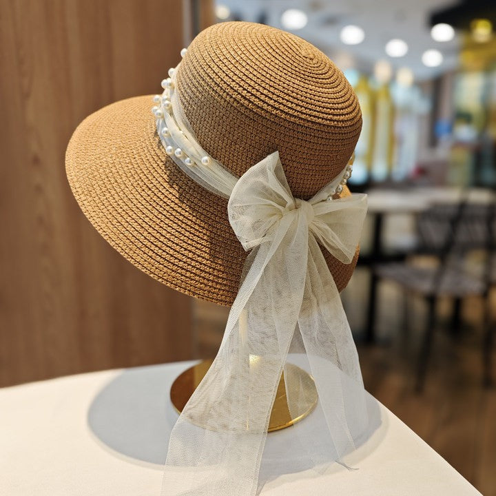 Belle Étoile Pearl-Bow Sun Hat
