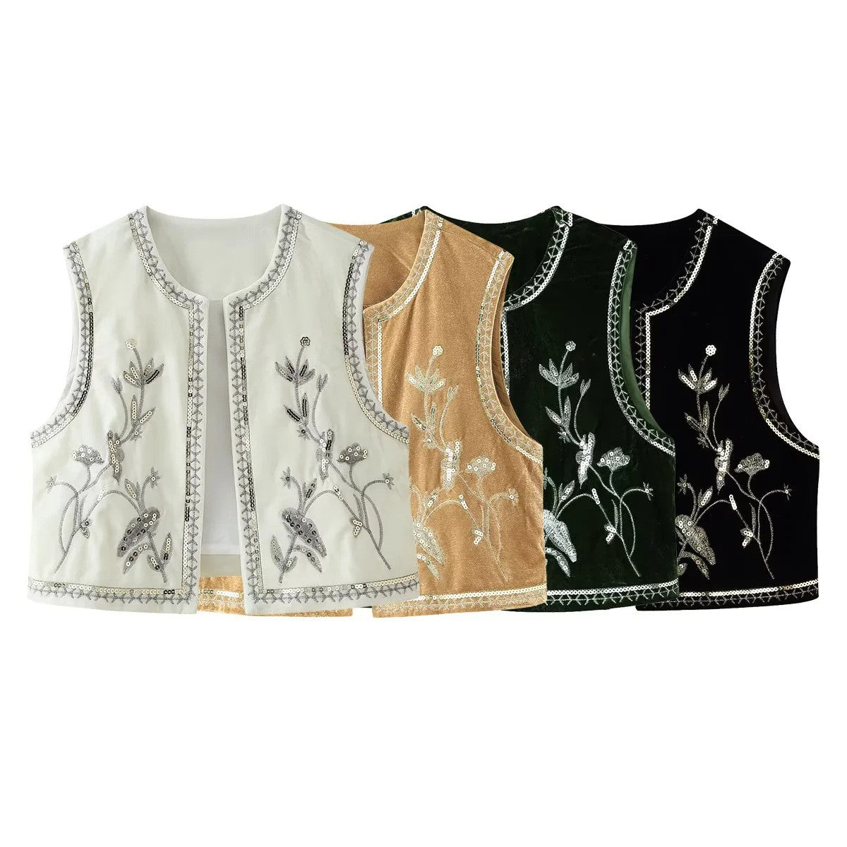 Eveline Velvet Beaded Embroidered Coat