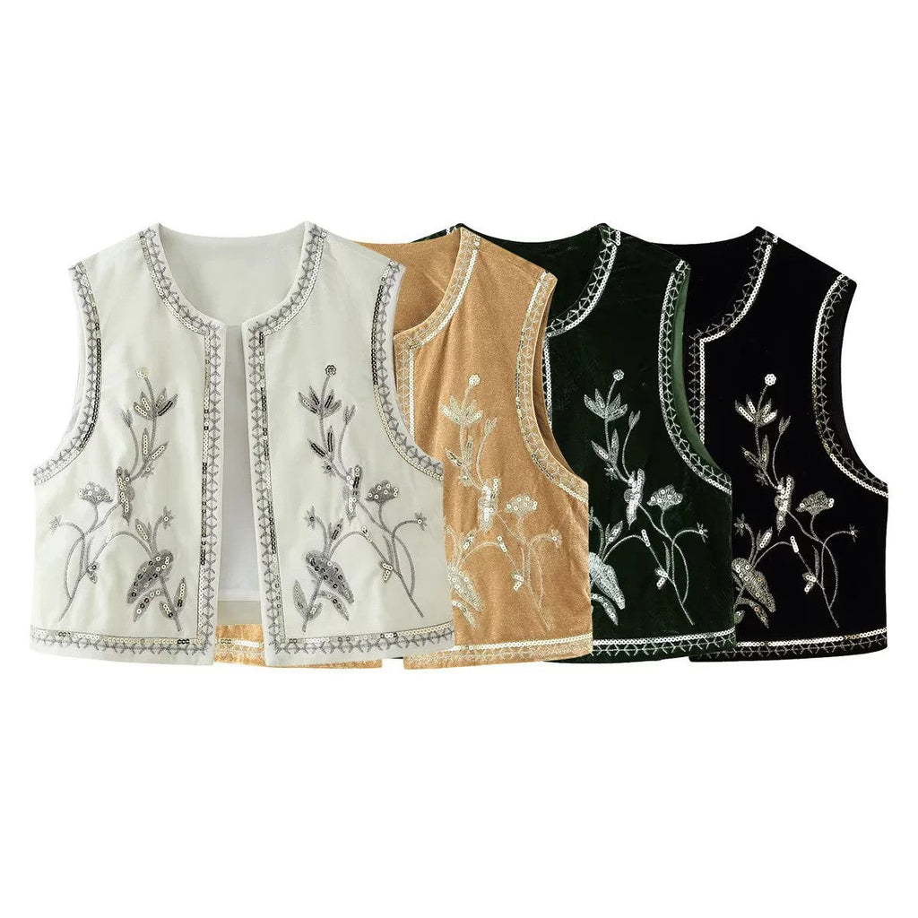 Eveline Velvet Beaded Embroidered Coat