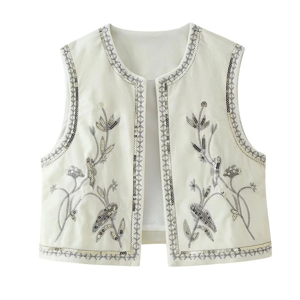 Eveline Velvet Beaded Embroidered Coat