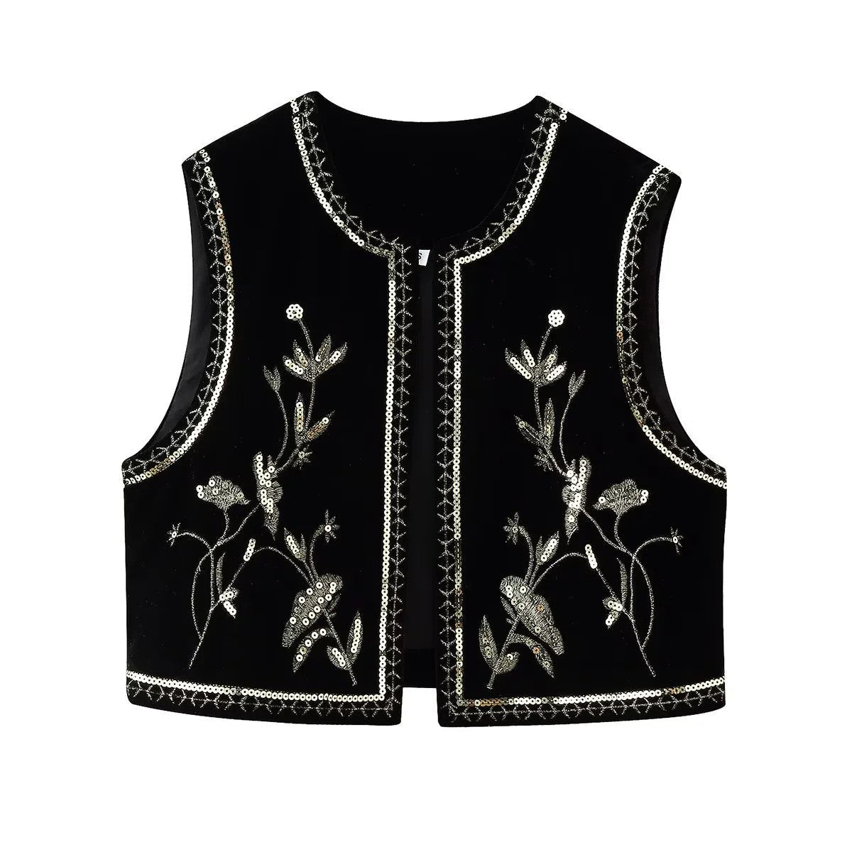 Eveline Velvet Beaded Embroidered Coat