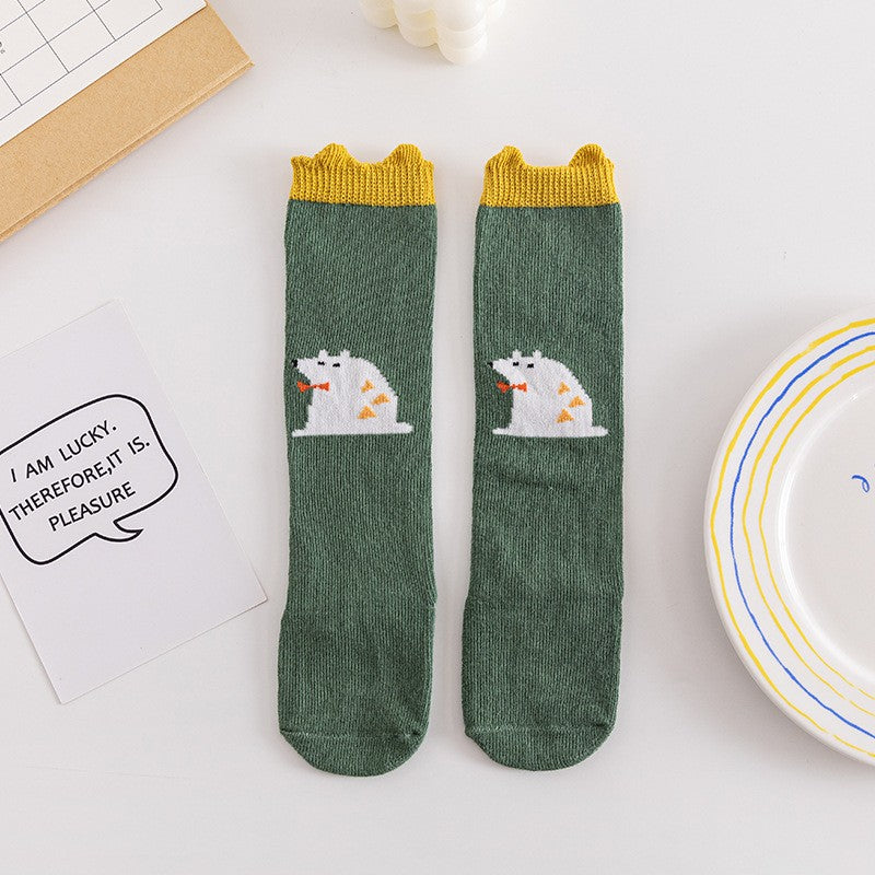 Petit Zoo Animal-Ear Cotton Socks