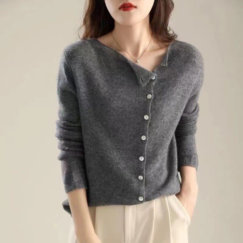 Frieda – Simple Solid-Coloured Long-Sleeve Sweater