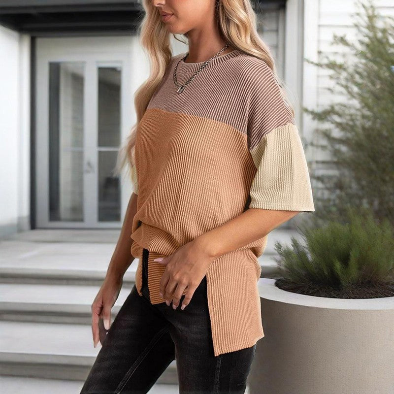 Solene Color-Block Cotton Tee