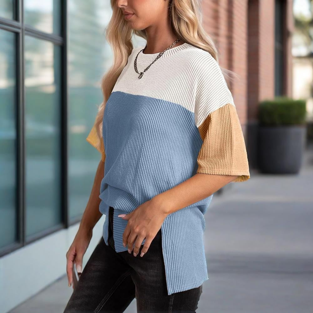 Solene Color-Block Cotton Tee