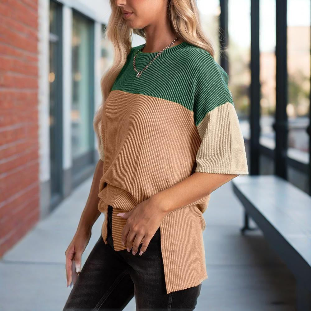 Solene Color-Block Cotton Tee