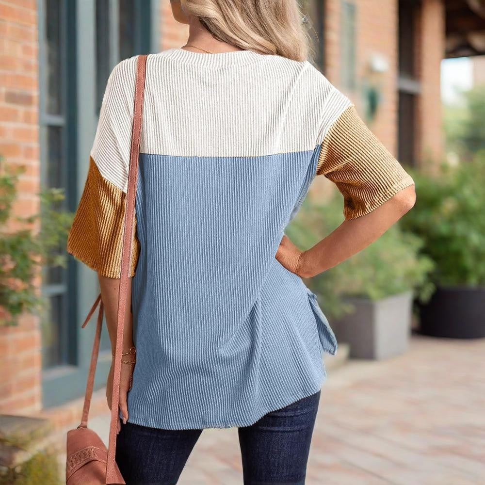 Solene Color-Block Cotton Tee