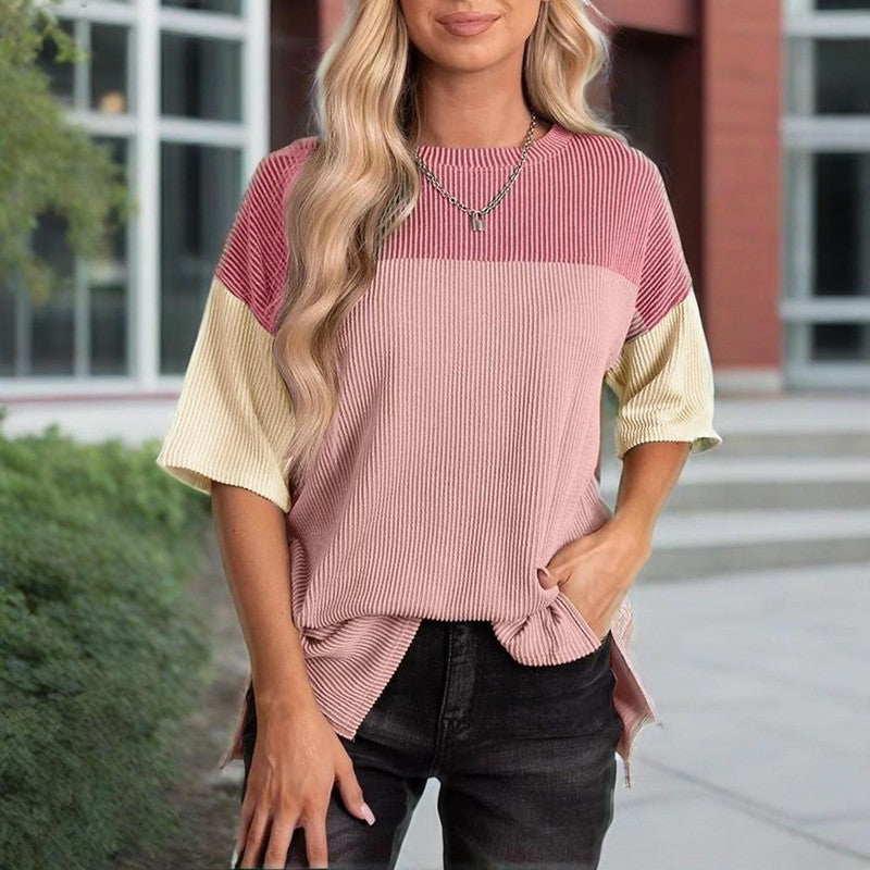 Solene Color-Block Cotton Tee