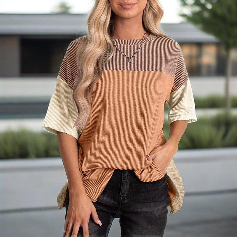 Solene Color-Block Cotton Tee