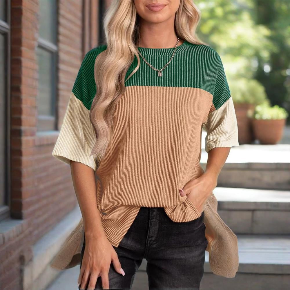 Solene Color-Block Cotton Tee