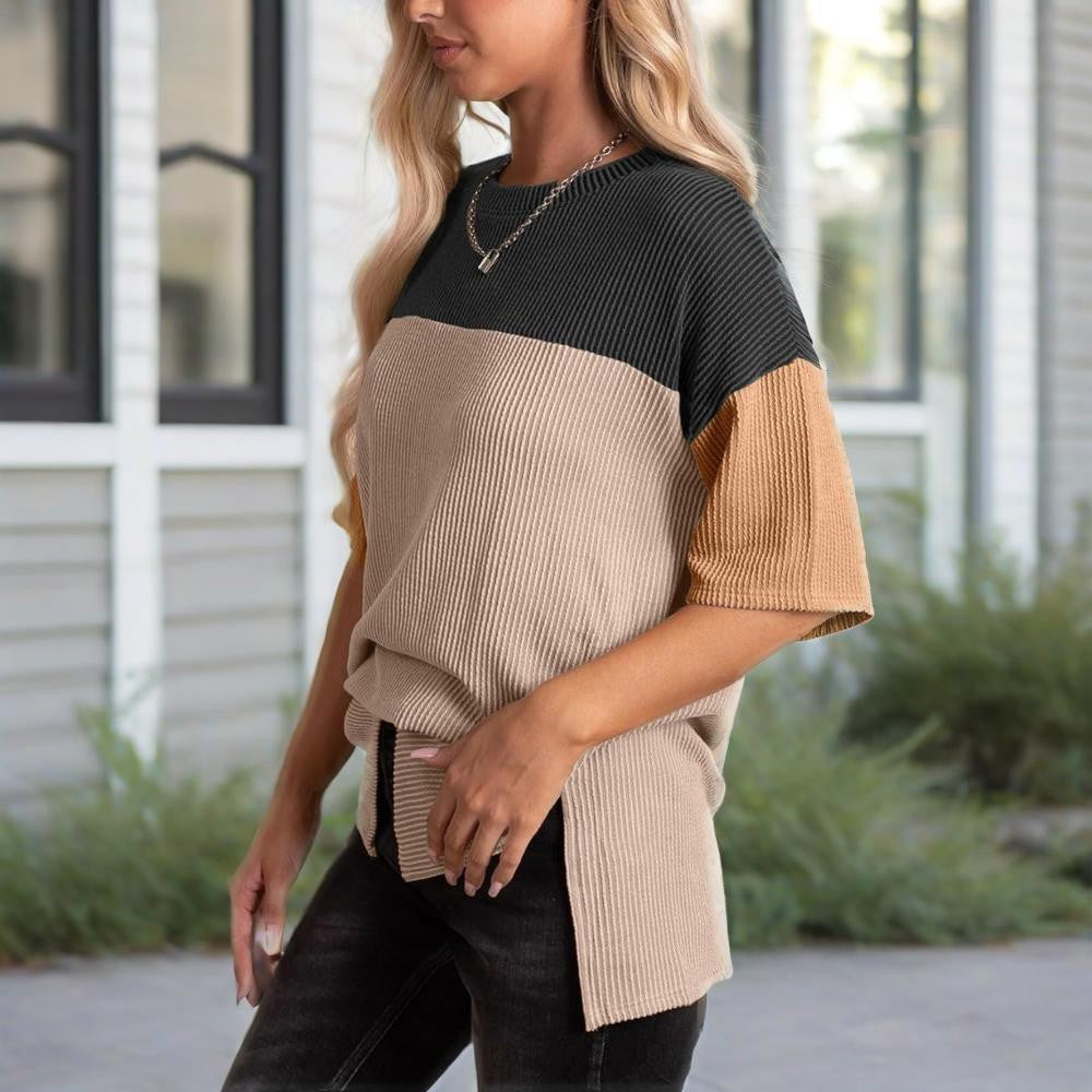 Solene Color-Block Cotton Tee