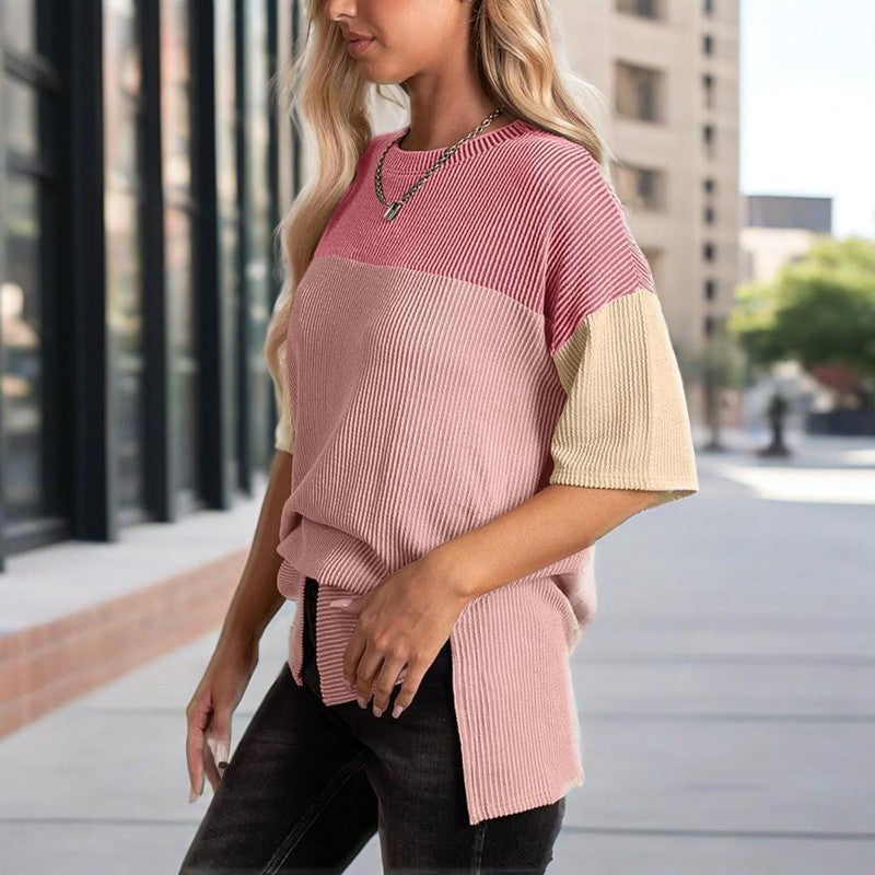Solene Color-Block Cotton Tee